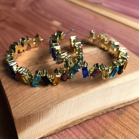 Rosaline Crystal Hoops! - Picture 3 of 5